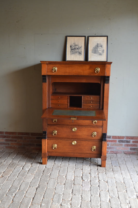 Antieke eiken houten Empire secretaire