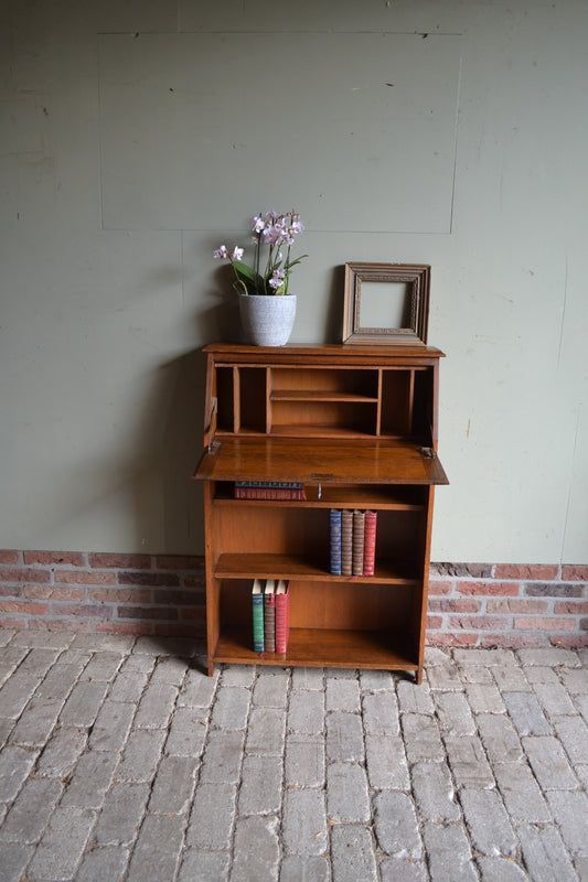 antieke eiken houten studentenbureau, antiek damesbureau, antieke secretaire, antiek bureau, antiek buro, antieke schrijftafel, antieke boekenkast, antieke Hollandse secretaire, antieke eiken secretaire.
