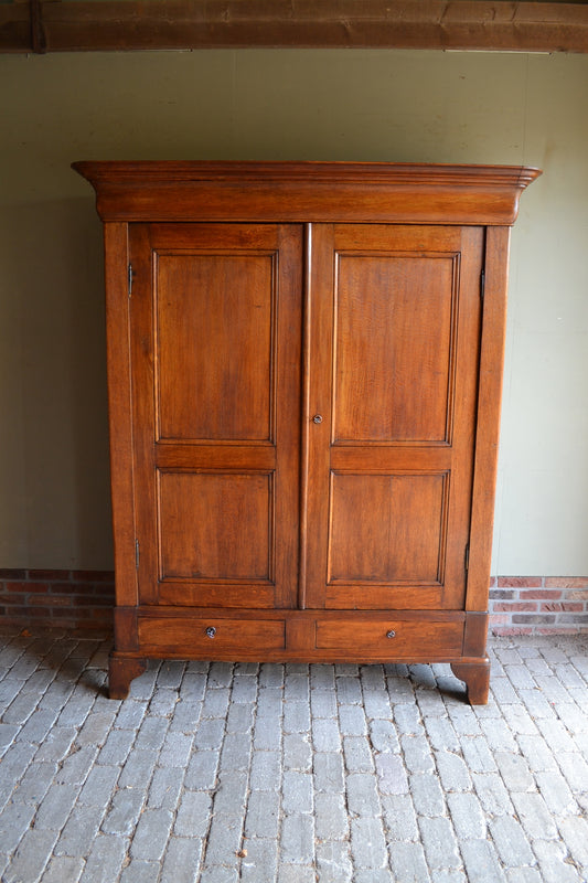 Antieke eiken houten Louis Philippe kast