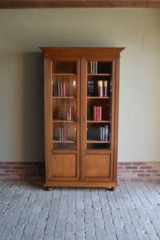 Antieke eiken houten Art Deco boekenkast