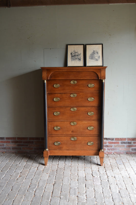 Antieke eiken houten Empire chiffoniere.