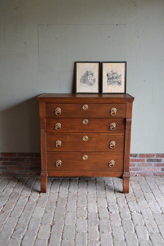 Antieke eiken houten Empire ladekast.