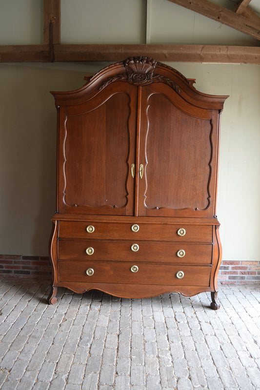 Antiek eiken houten biedermeier kabinet