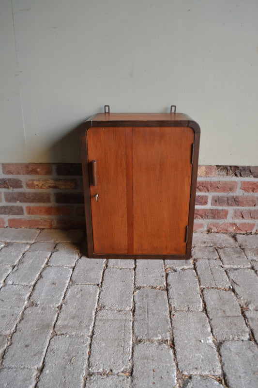 Antiek mahonie houten Art Deco medicijnkastje